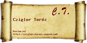 Czigler Teréz névjegykártya